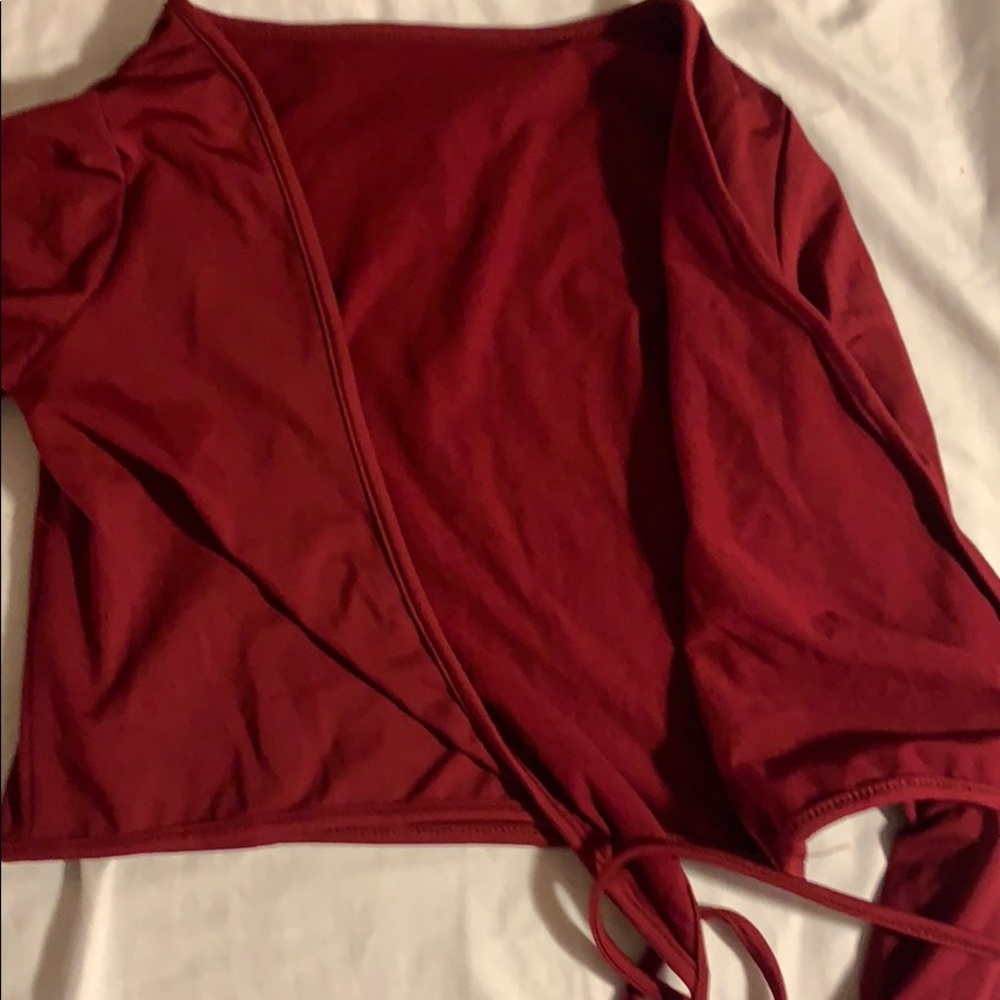 NWOT wrap long sleeve shirt - Picture 2 of 2